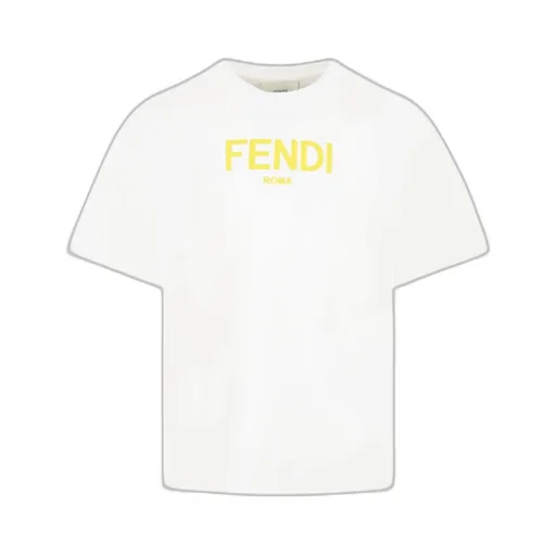 Fendi Kids Logo Printed Crewneck T-Shirt