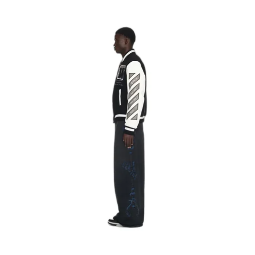 Off-White Lea Buttoned Long-Sleeved Varsity Jacket
