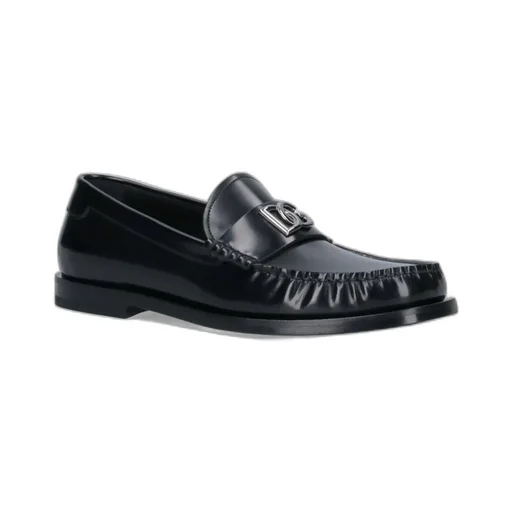 Dolce & Gabbana Logo-Plaque Gathered Detailed Loafers