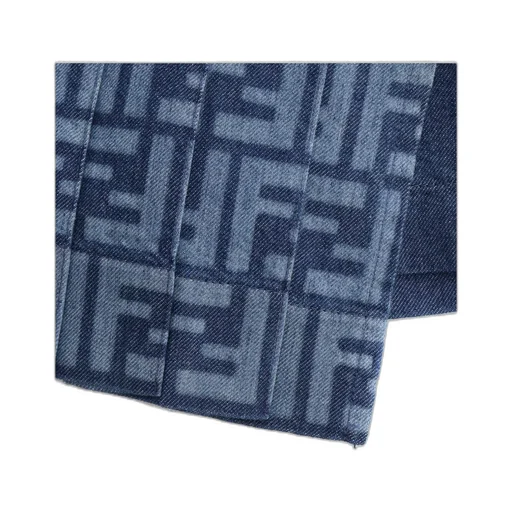 Fendi Kids Layered Monogram Pleated Denim Skirt