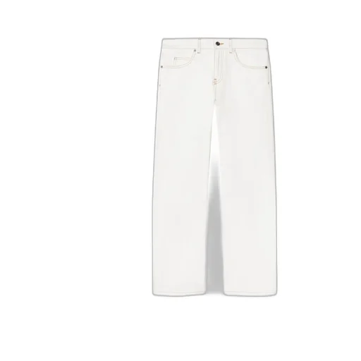 Contrast-Stitching Straight-Leg Jeans