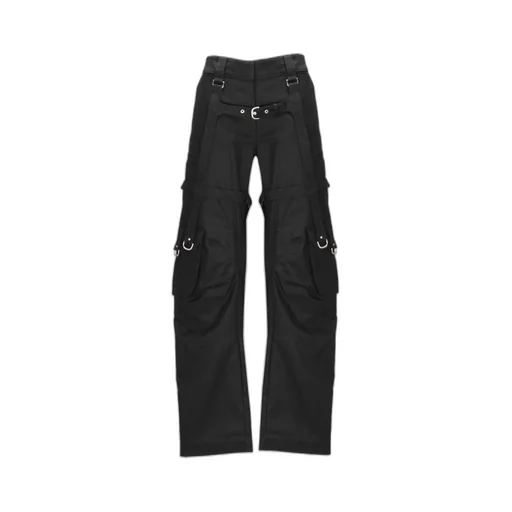 Off-White Buckle Detailed Straight Leg Trousers