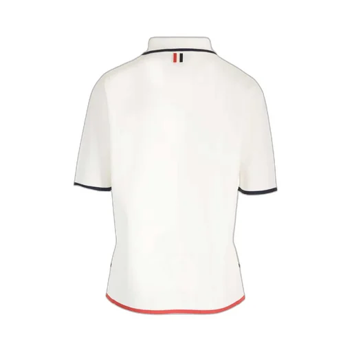 Thom Browne Rib-Stitch Short-Sleeved Polo Shirt
