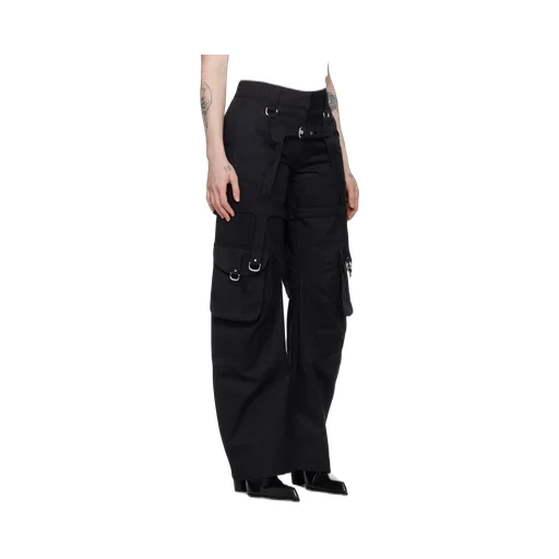 Off-White Buckle Detailed Straight Leg Trousers