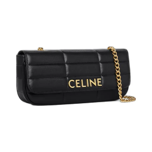 Long Chain Shoulder Bag Matelasse Monochrome Celine In Quilted Goatskin