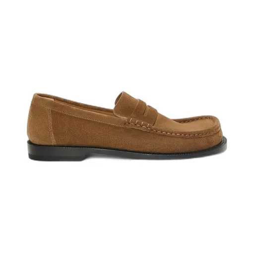 Loewe Campo Round Asymmetrical Toe Loafers