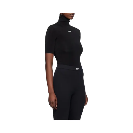 Off-White Logo Printed Turtleneck Top