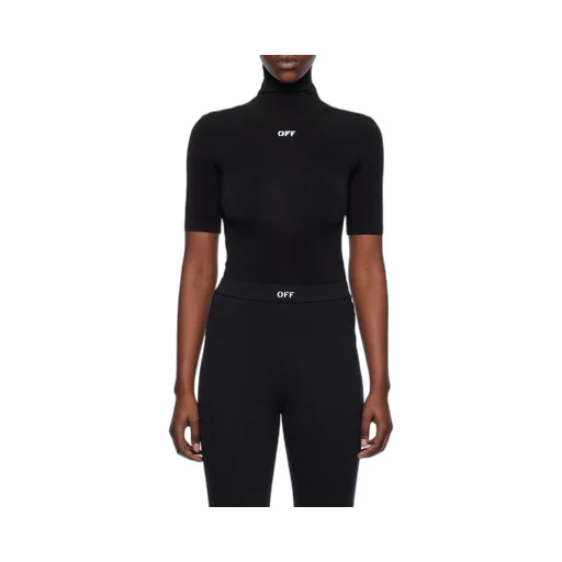 Off-White Logo Printed Turtleneck Top