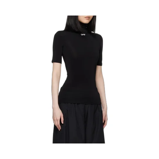 Off-White Logo Printed Turtleneck Top