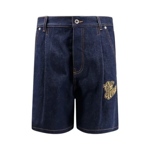 Off-White Logo Patch Denim Shorts