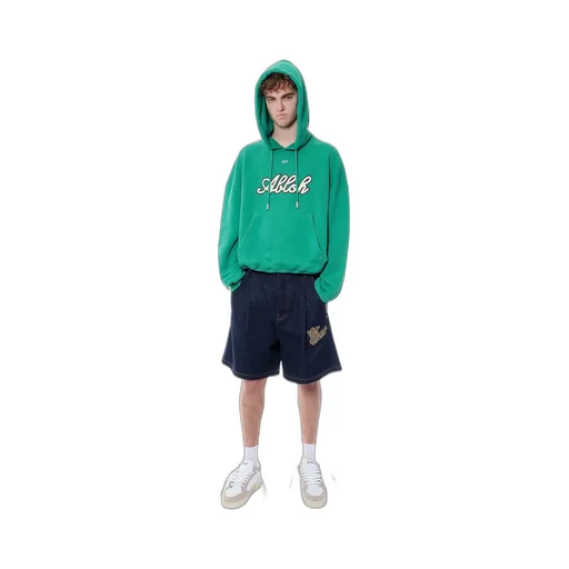 Off-White Logo Patch Denim Shorts