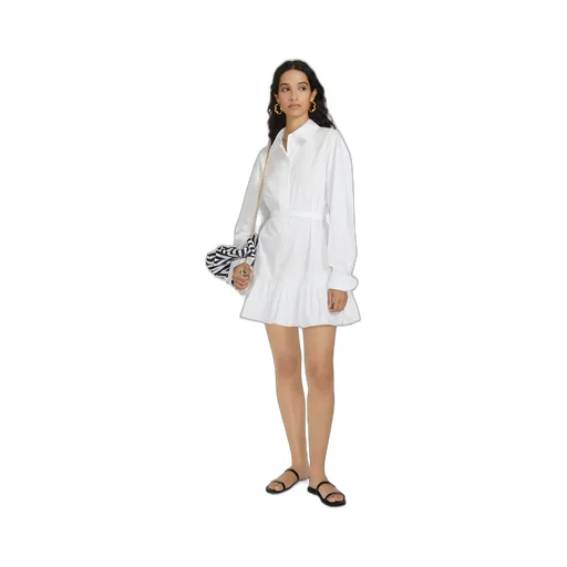 Patou Long-Sleeved Ruffled Mini Shirtdress