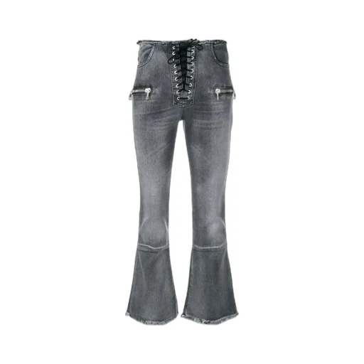 Lace-Up Cropped Jeans