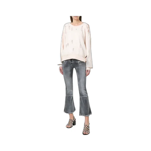 Lace-Up Cropped Jeans