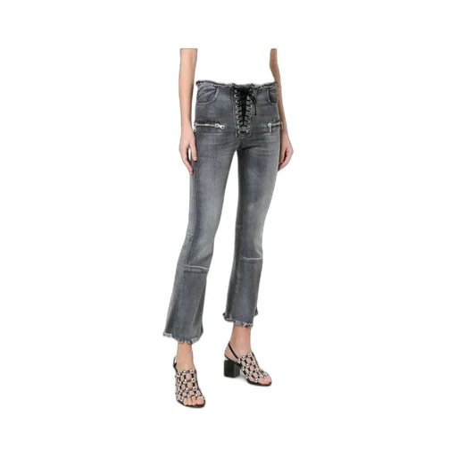 Lace-Up Cropped Jeans