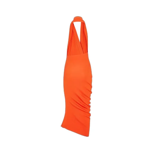Fendi Asymmetric Draped Fitted Sleeveless Dress