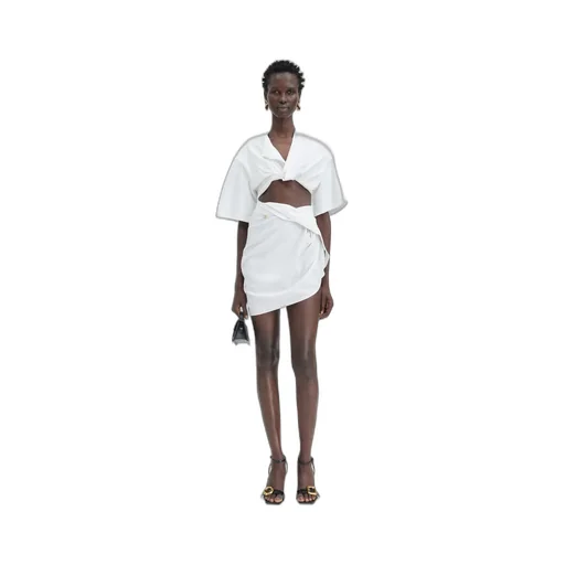 Jacquemus Asymmetrical Draped Mini Skirt