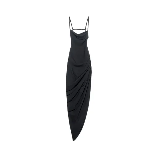 Jacquemus Asymmetric Draped Midi Dress
