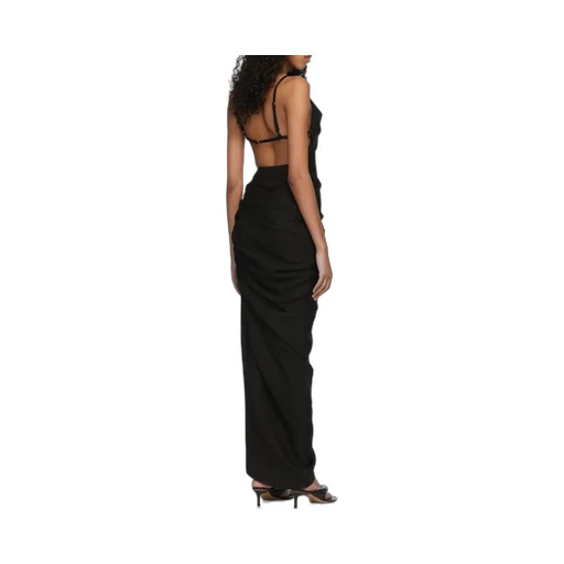 Jacquemus Asymmetric Draped Midi Dress