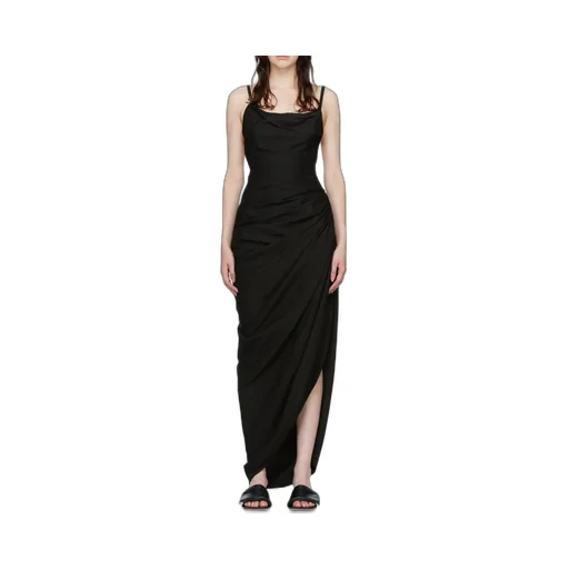 Jacquemus Asymmetric Draped Midi Dress