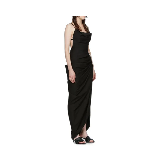 Jacquemus Asymmetric Draped Midi Dress