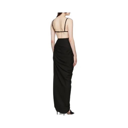 Jacquemus Asymmetric Draped Midi Dress
