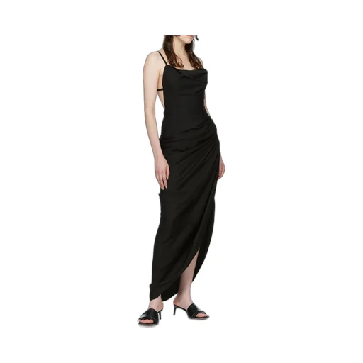 Jacquemus Asymmetric Draped Midi Dress