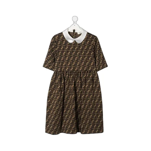Fendi Kids Ff Motif Short-Sleeved Dress