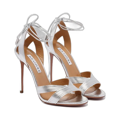 Aquazzura Metallic Effect Ankle Strap Sandals