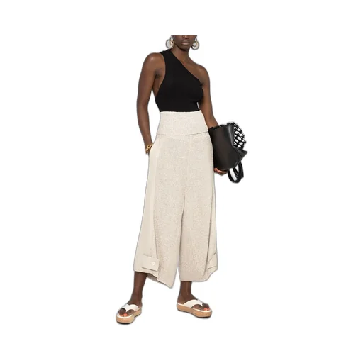 Wide-Leg Knitted Trousers