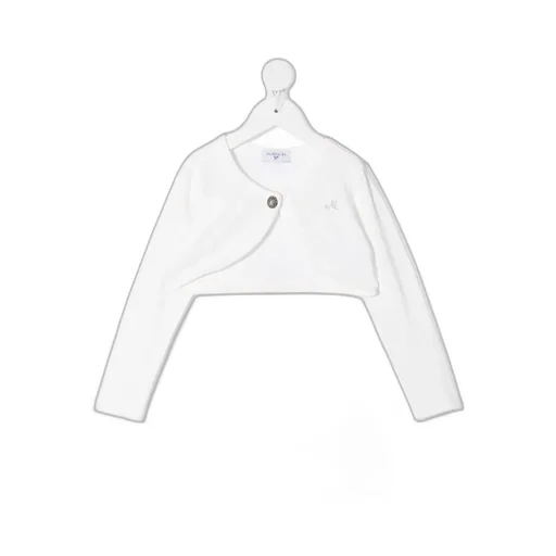Rhinestone-Logo Cropped Cardigan