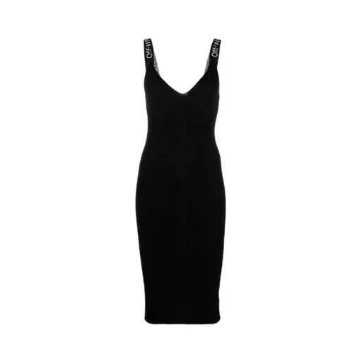 Off-White Logo Strap Midi Dress