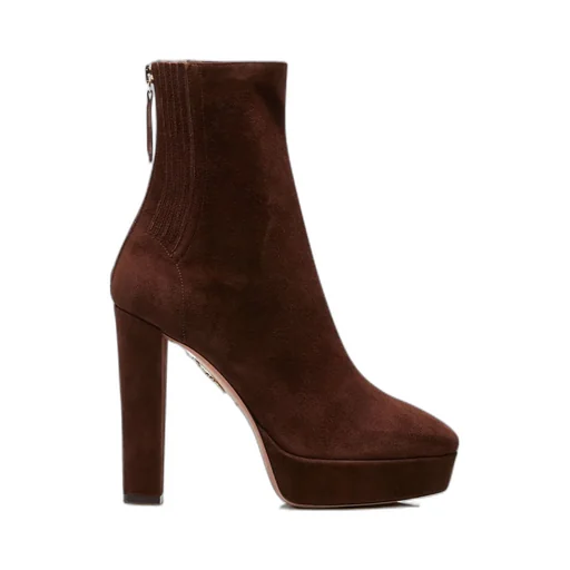 Aquazzura Round-Toe Heeled Ankle Boots