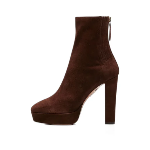 Aquazzura Round-Toe Heeled Ankle Boots