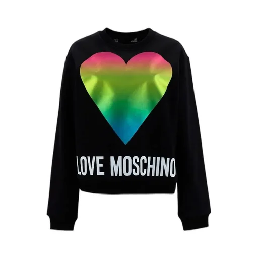 Rainbow Heart Print Cotton Sweatshirt