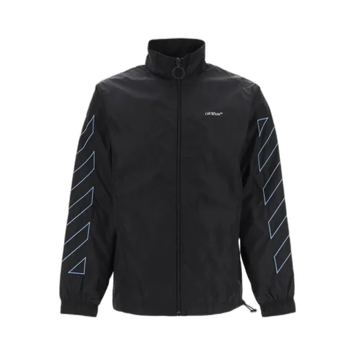 Off-White Diagonal Stripe Long-Sleeved Jacket