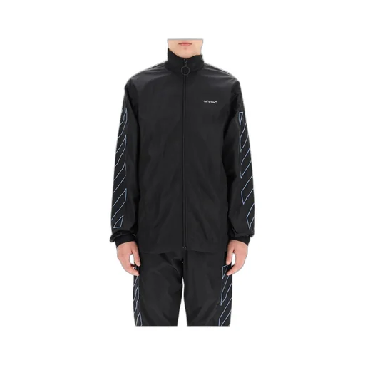 Off-White Diagonal Stripe Long-Sleeved Jacket