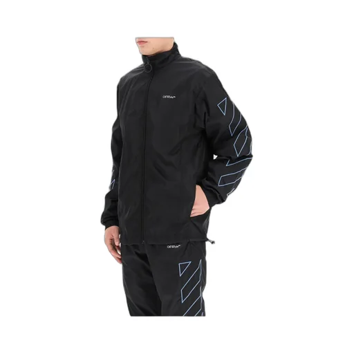 Off-White Diagonal Stripe Long-Sleeved Jacket
