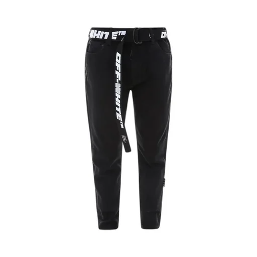 Off-White Industrial Belted Tapered Jeans