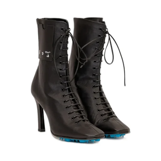 Off-White Logo Printed Ankle Boots