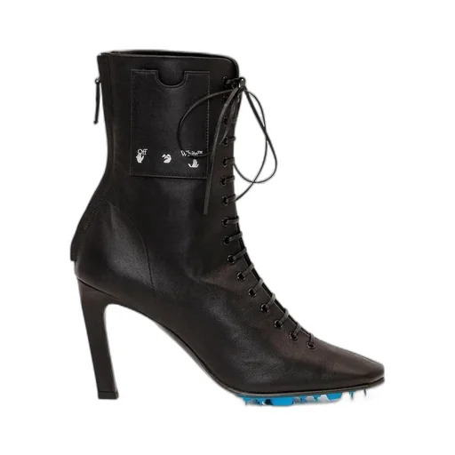 Off-White Logo Printed Ankle Boots