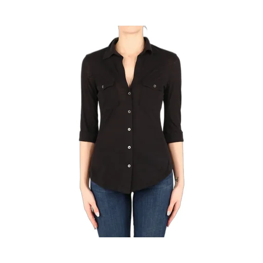 Black Slim Chest Pocket Shirt
