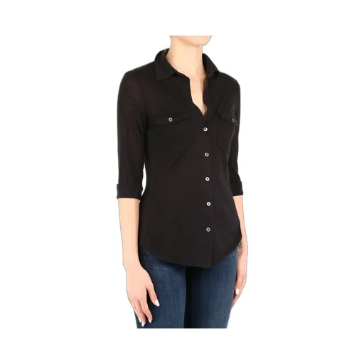 Black Slim Chest Pocket Shirt
