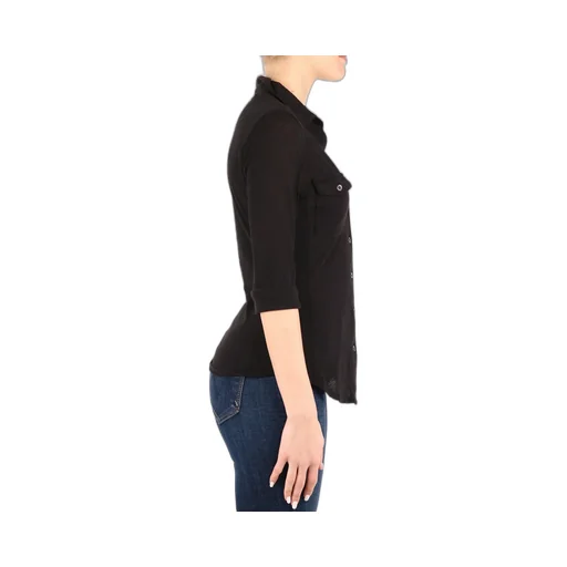 Black Slim Chest Pocket Shirt