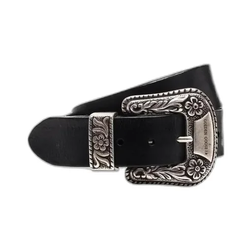 Golden Goose Deluxe Brand Logo Plaque Buckle Belt