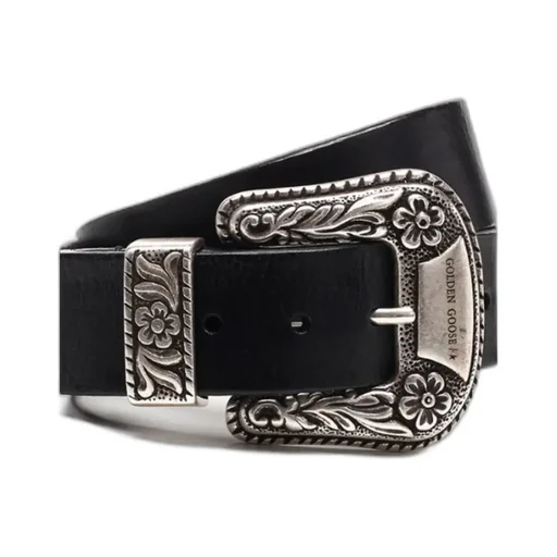 Golden Goose Deluxe Brand Logo Plaque Buckle Belt