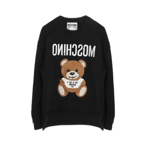 Teddy Motif Embroidered Sweatshirt