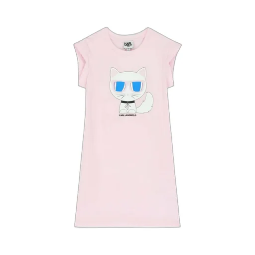 Teen Cat-Print T-Shirt Ruffle Dress