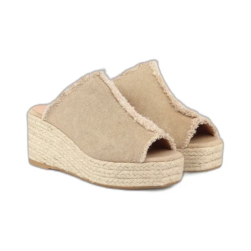 Frayed Espadrille Mules
