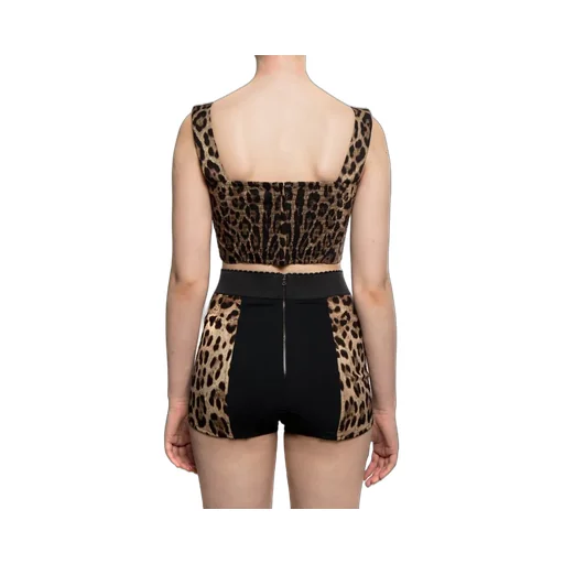 Dolce & Gabbana Animal Print Cropped Top